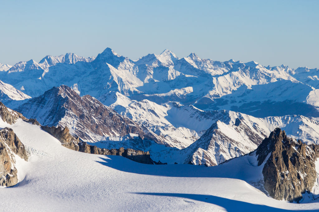 Le massif du Mont-Blanc dans les Alpes