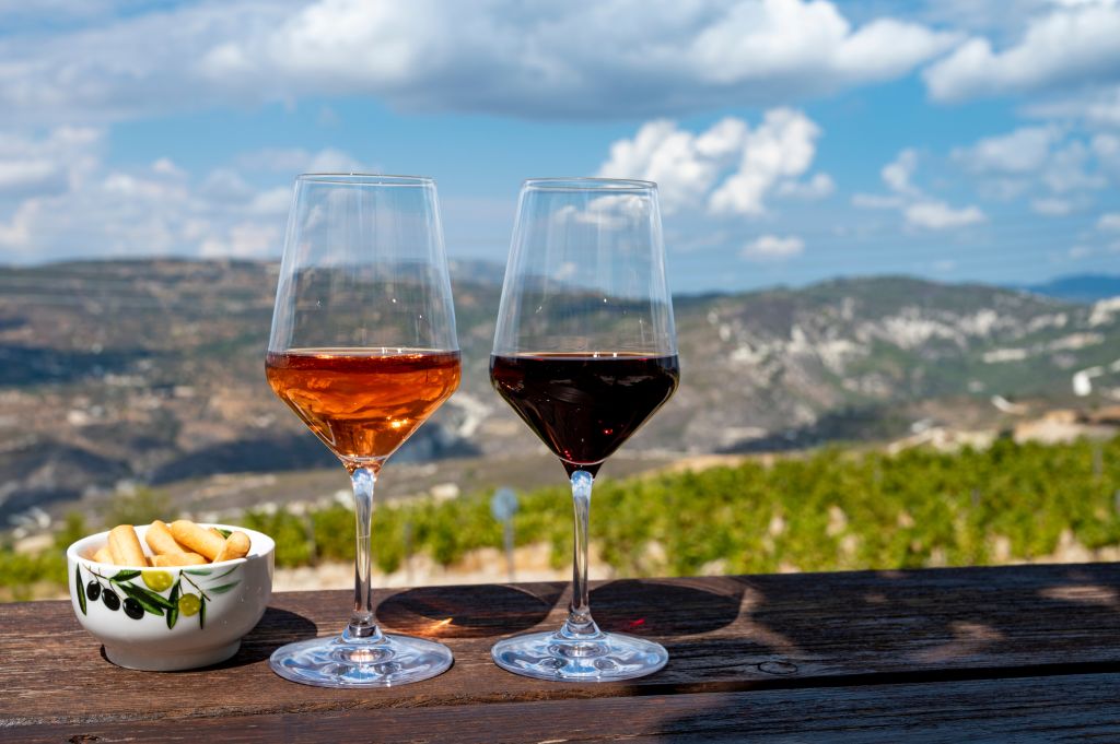 two cups of wine