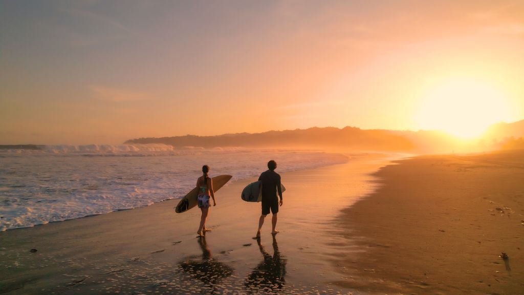 Surfers in Playa Venao, Panama, Latin America