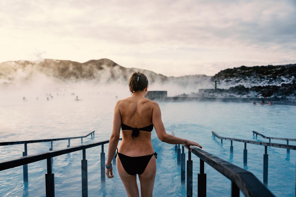 Girl at the Blue Lagoon in Iceland