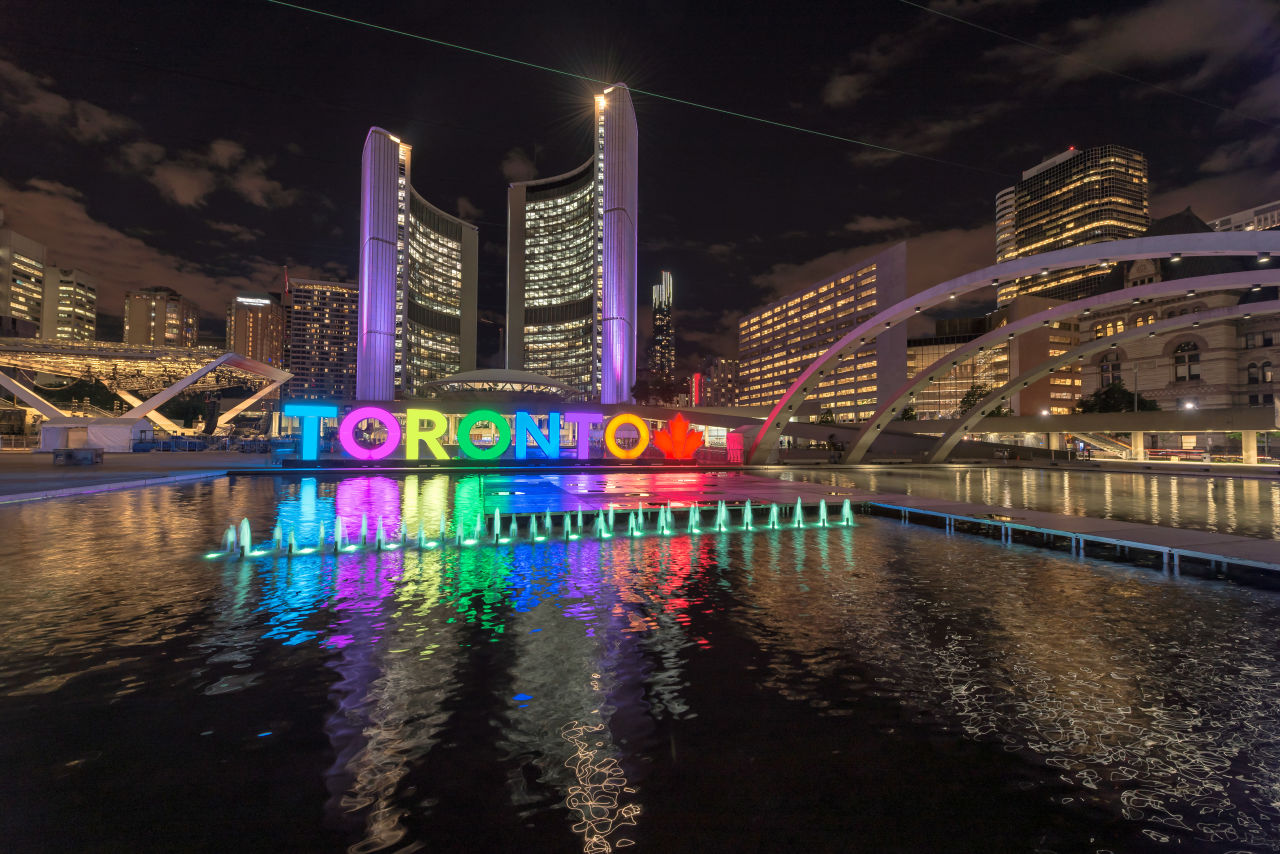 A welcome sign for the city of Toronto