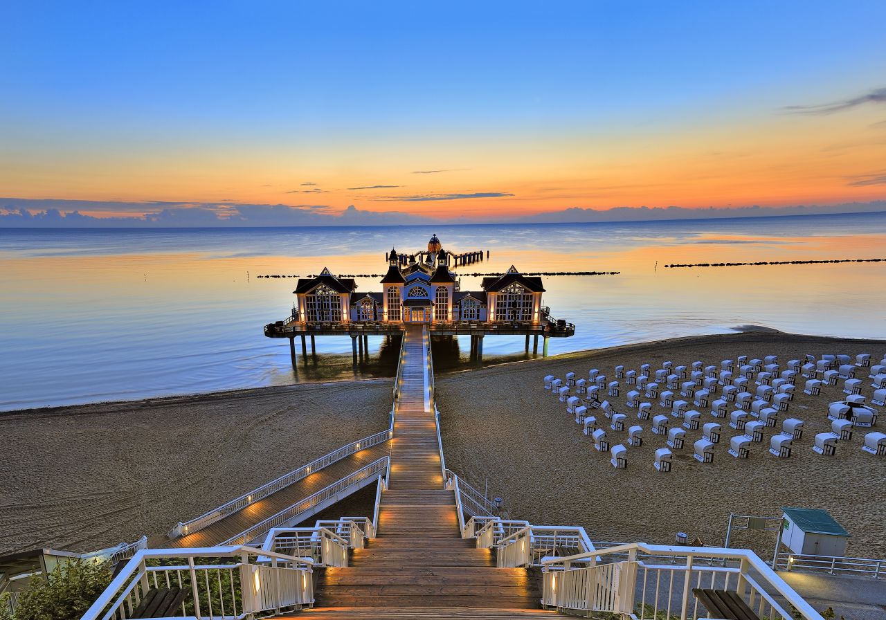 Heringsdorfer Strand bei Sonnenuntergang an der Ostsee