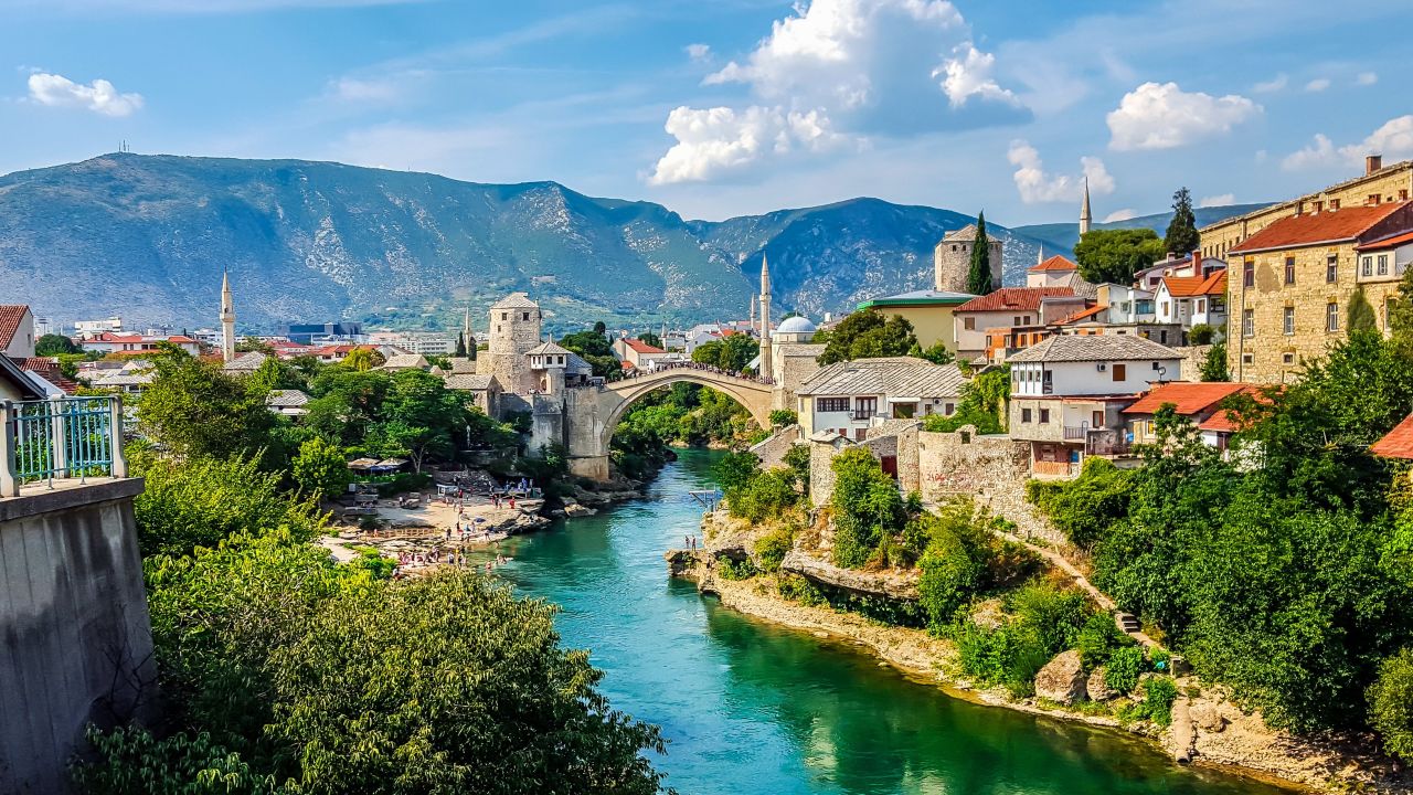 Mostar bridge in Bosnia