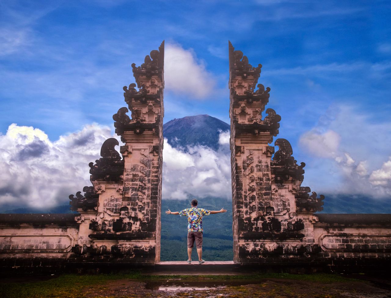 A man standing at Pura Luhur Lempuyang temple