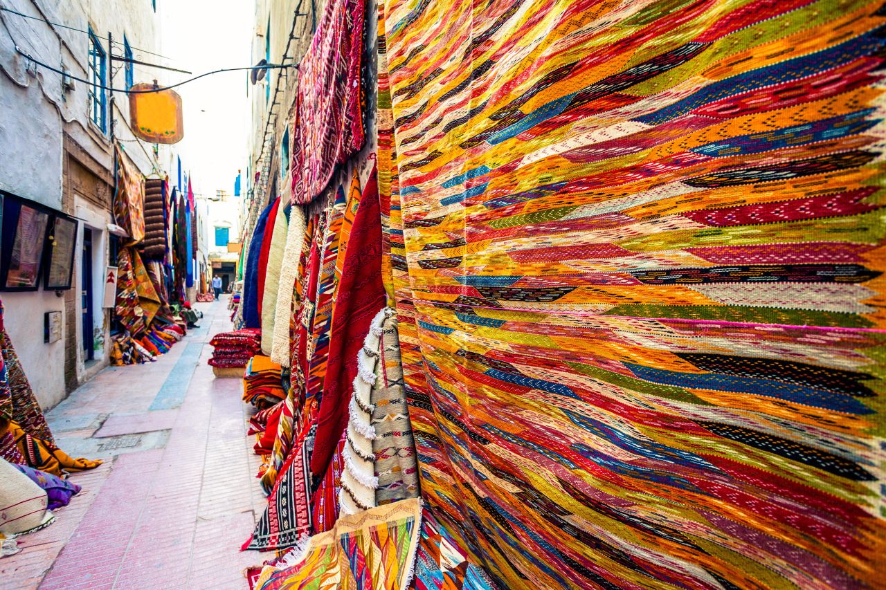 A street in a market in Morocco