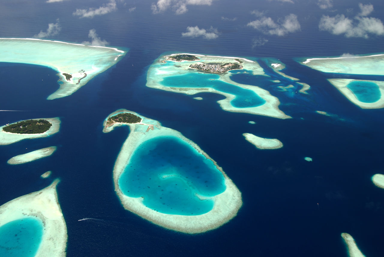Bird's eye view of stunning islands
