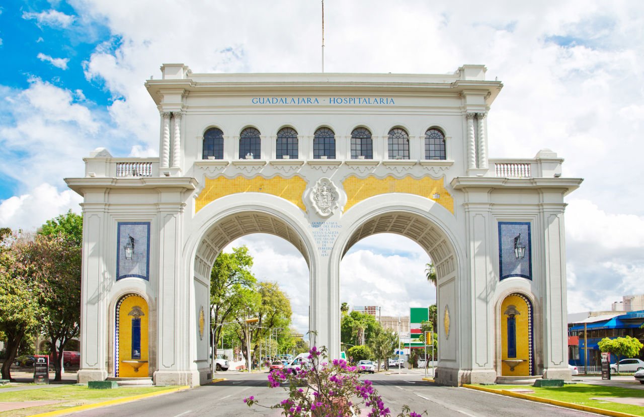 A beautiful archway monument in Guadalajara