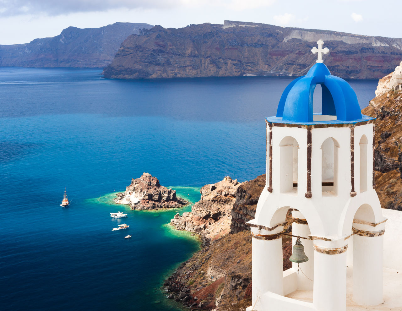 Beautiful architecture along the coast of Greece