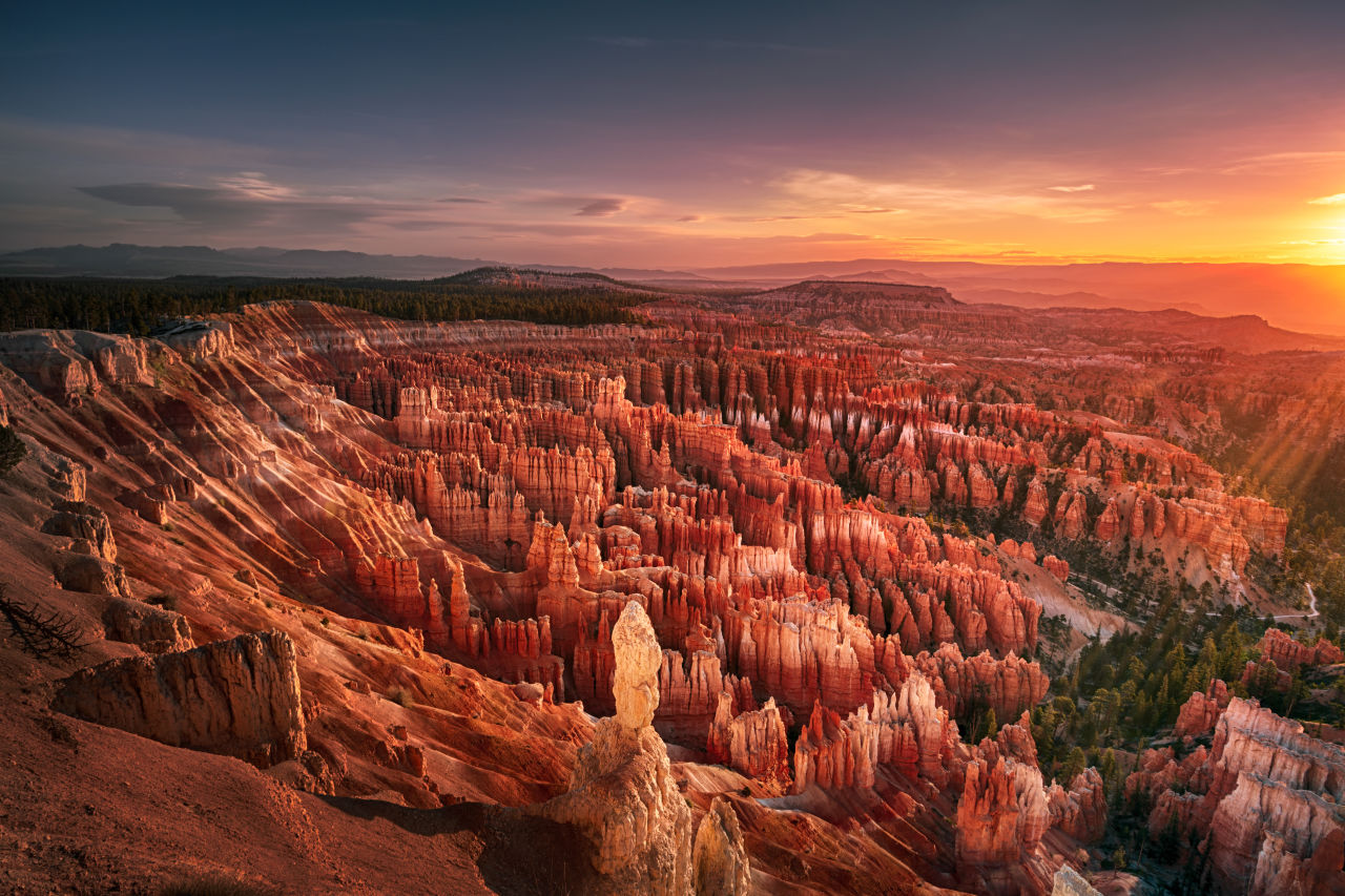 Bryce Canyon in Utah bei Sonnenuntergang