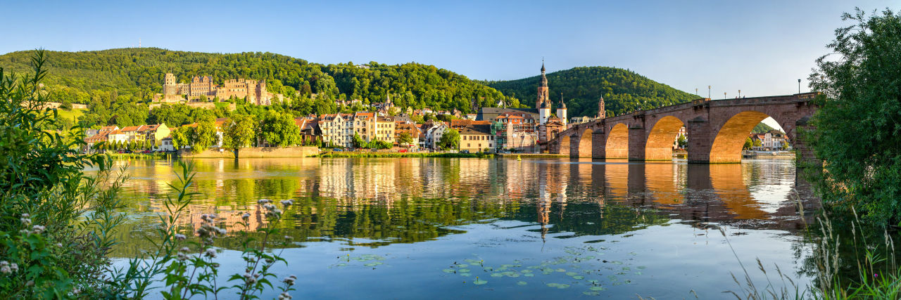 Brücke und Necker Heidelberg Deutschland