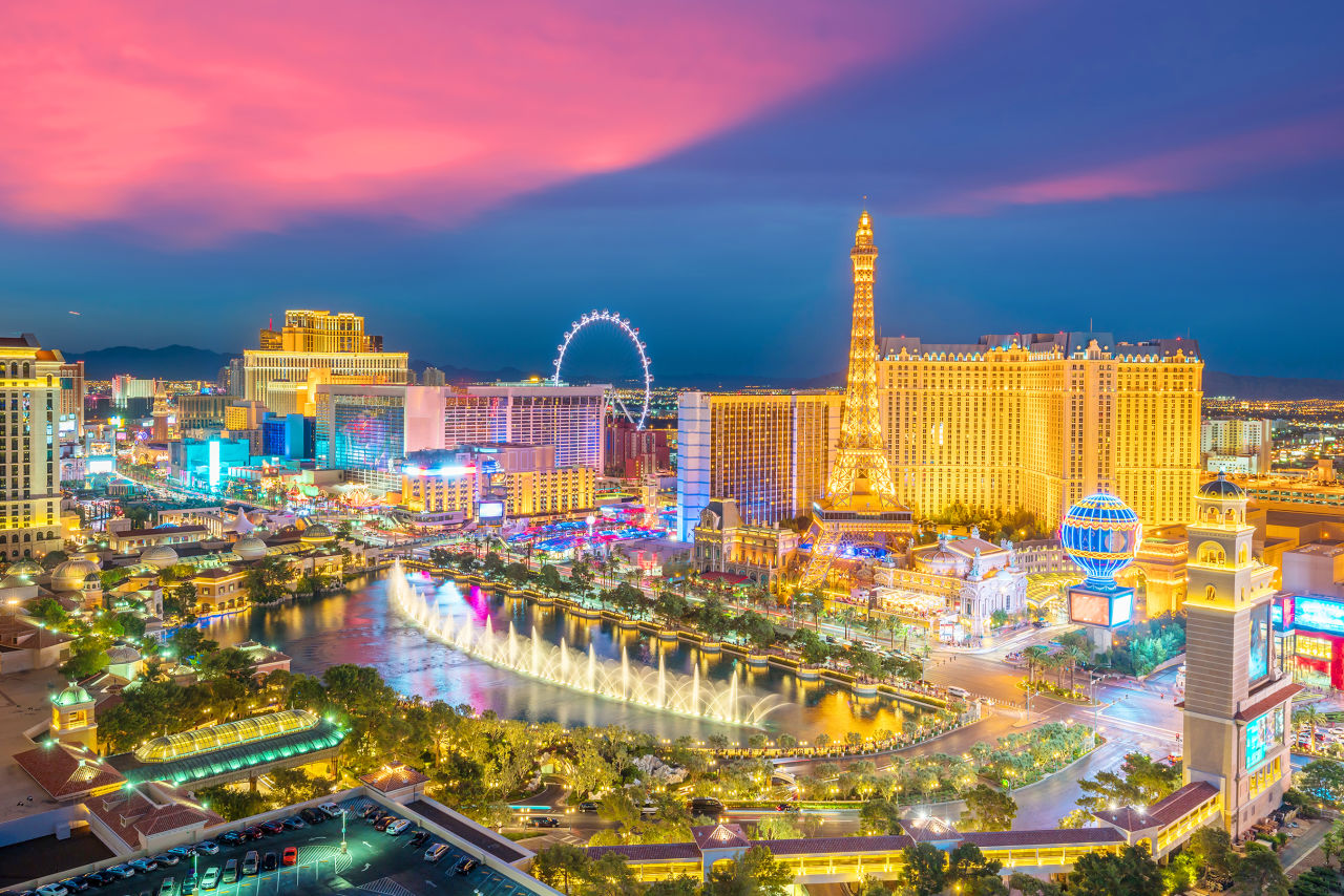 Las Vegas Strip in Nevada am abend