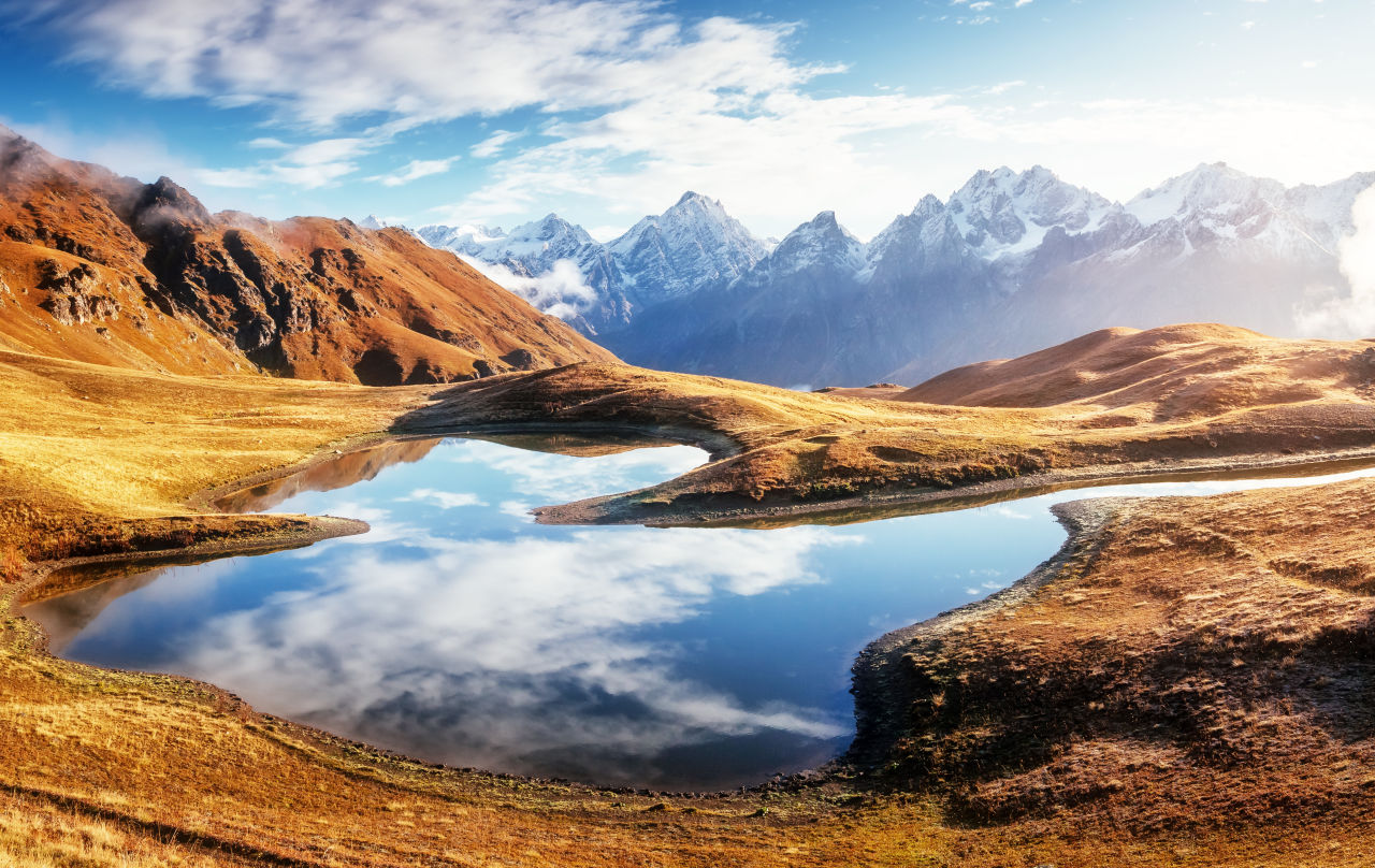 See Koruldi Georgien Natur Berge