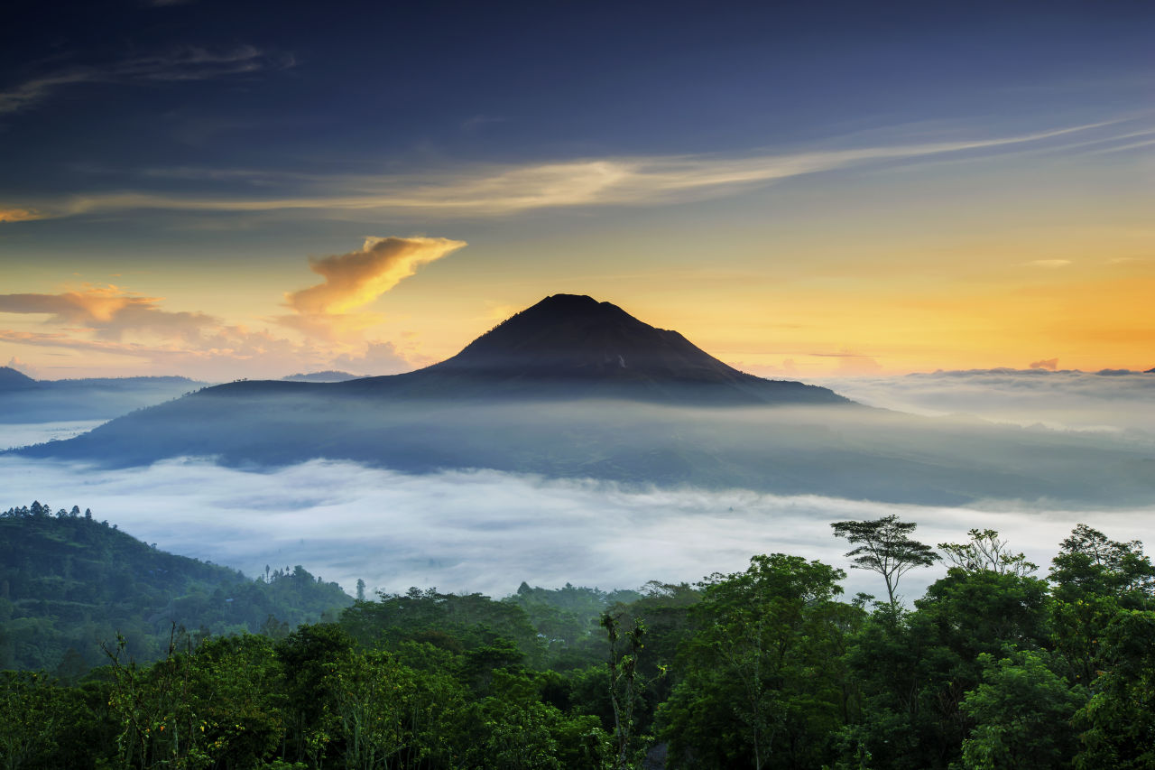 Zonsopgang op Mount Batur