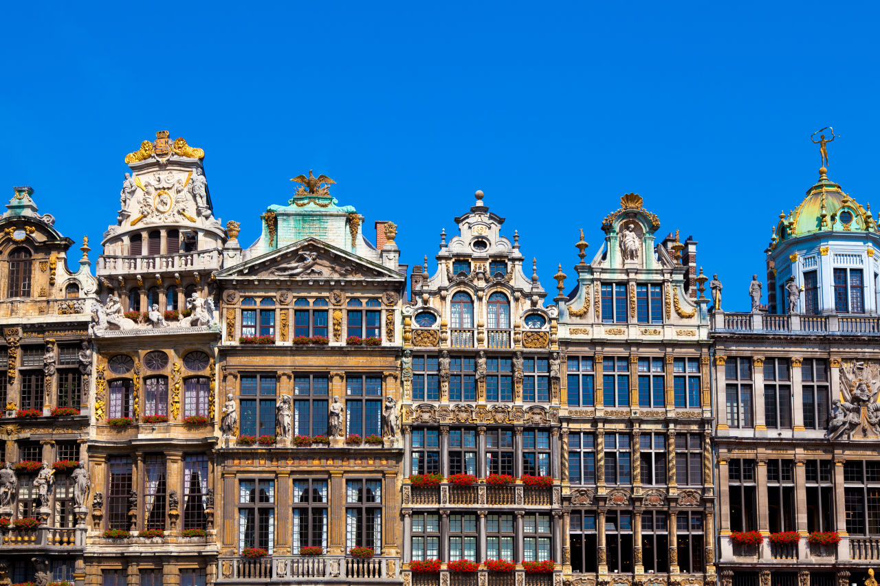 Malerische Häuser in Brüssel, Belgien