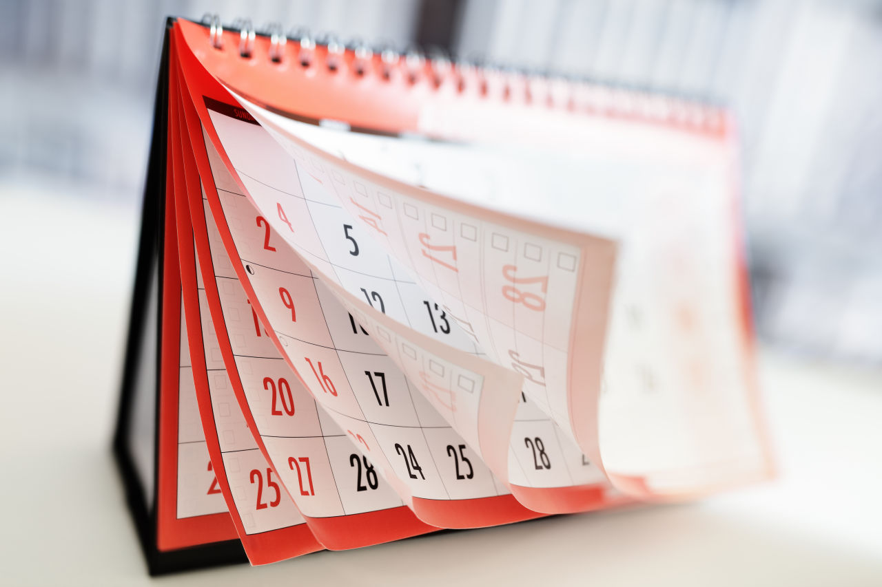A red calendar
