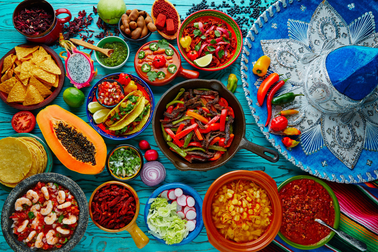 Colourful Mexican food