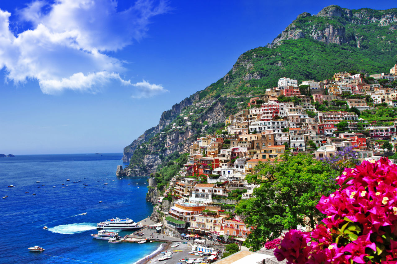 Looking onto the Amalfi coast