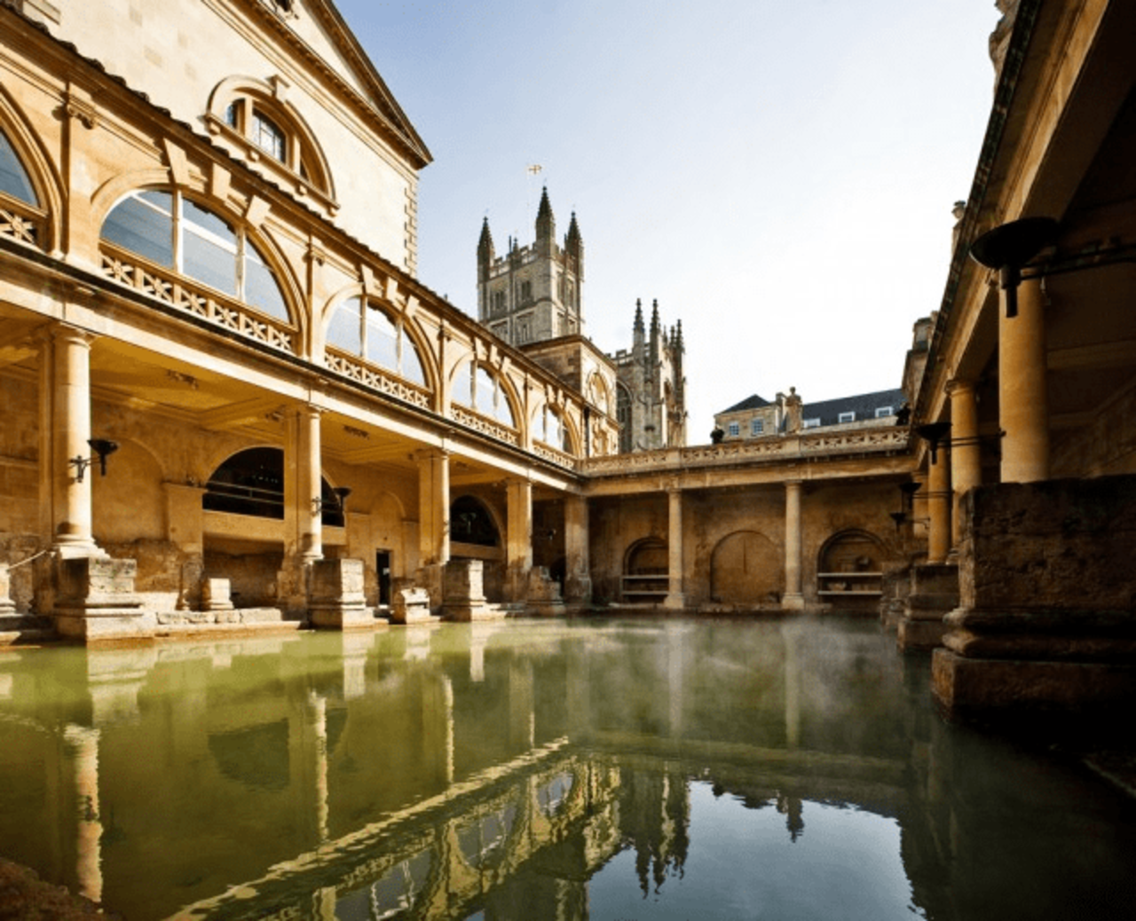 A roman bathhouse in Bath, UK