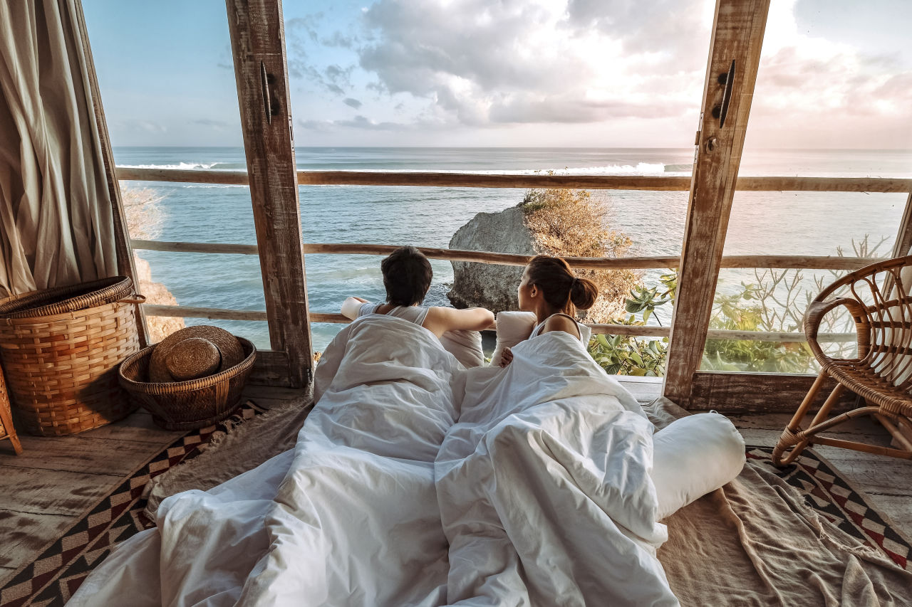 Bali Couple Looking at Views