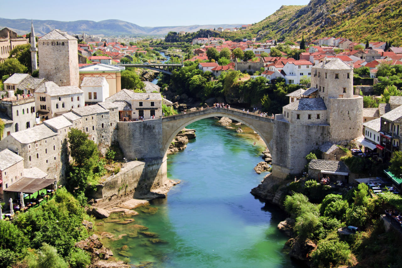 bosnia bridge with river