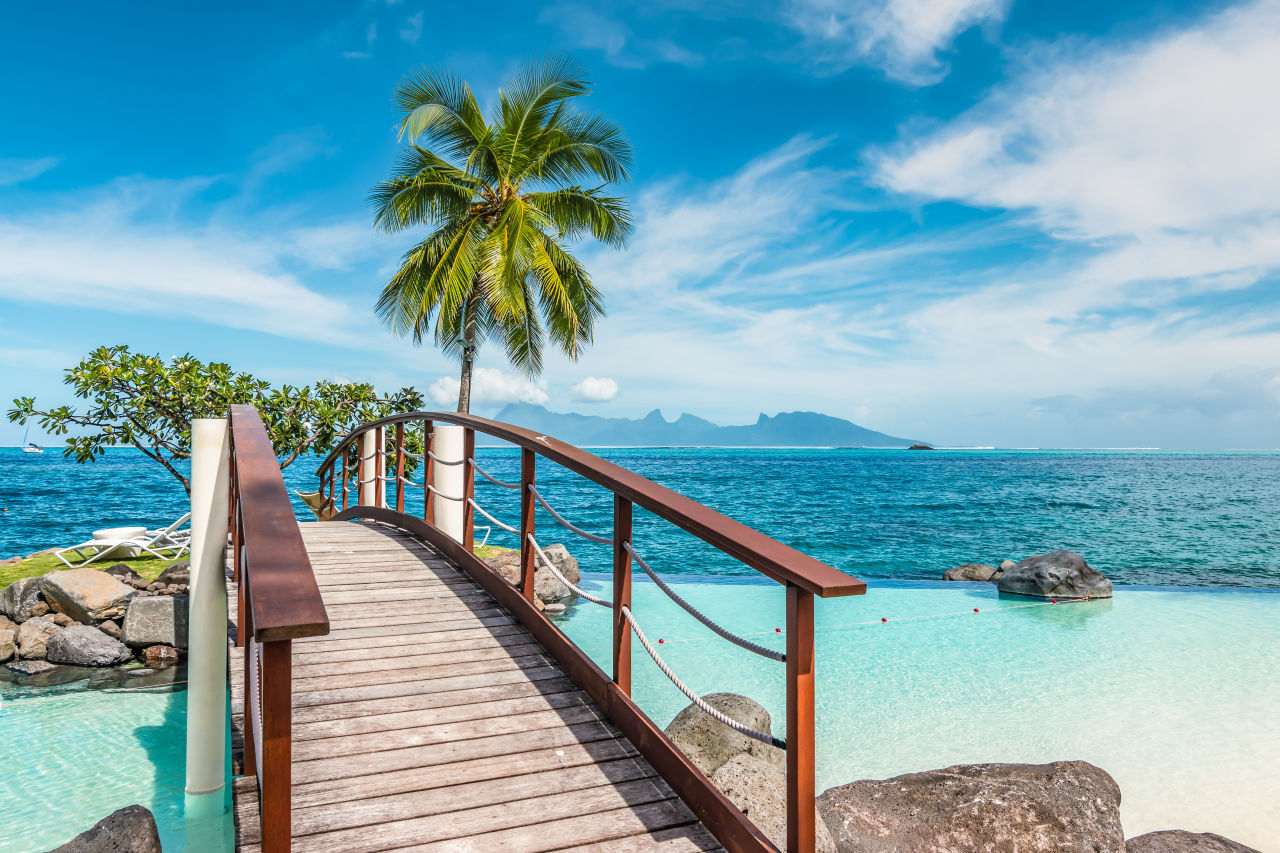 Tahiti Bridge Tropical Scenery