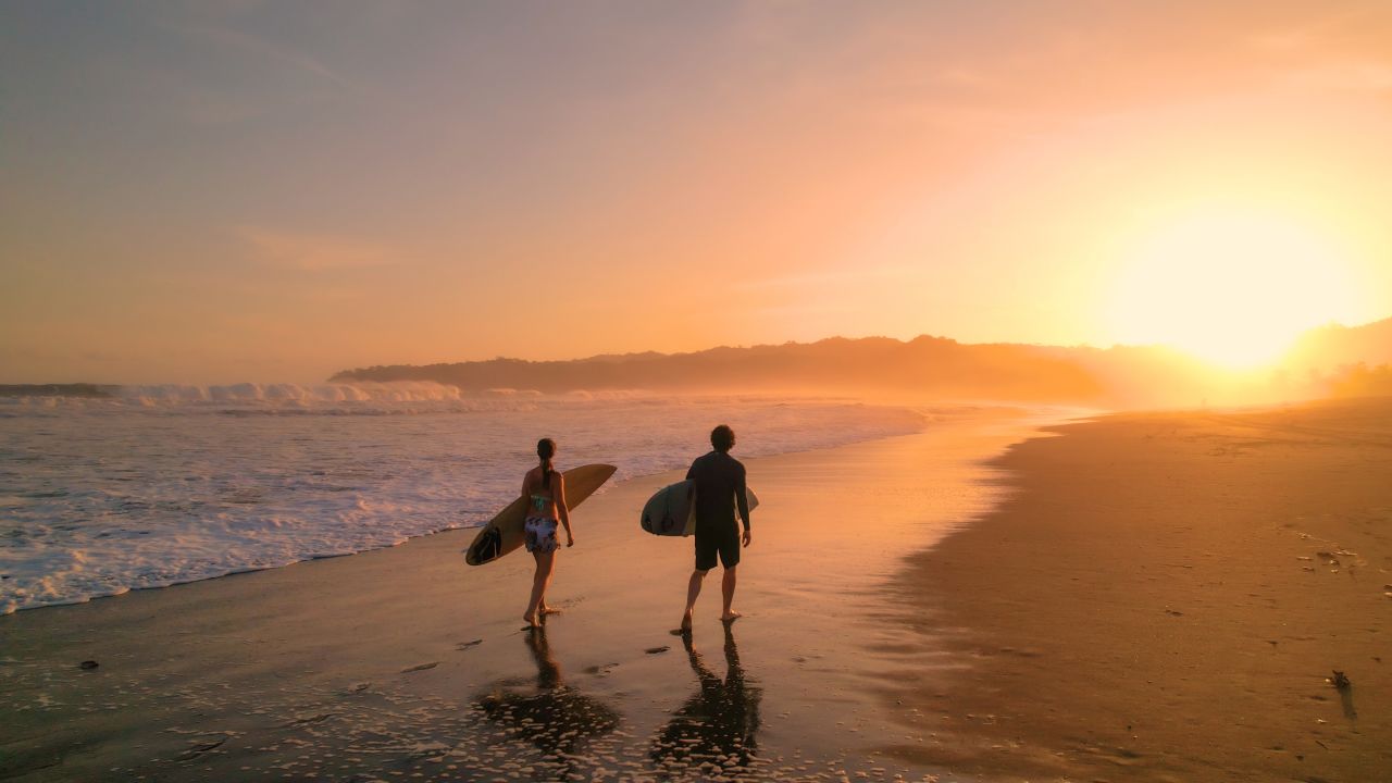 Surfers in Playa Venao, Panama, Latin America