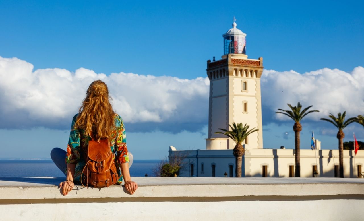 Woman sitting in Tangier