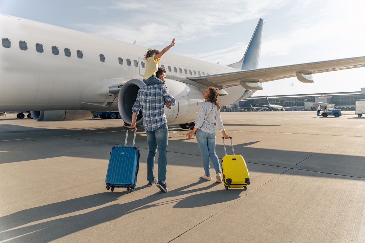 US Travelers Get Easier Access to Europe, Family Walking to Airplane