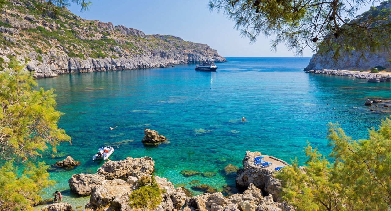 Anthony Quinn Bay auf Rhodos in Griechenland