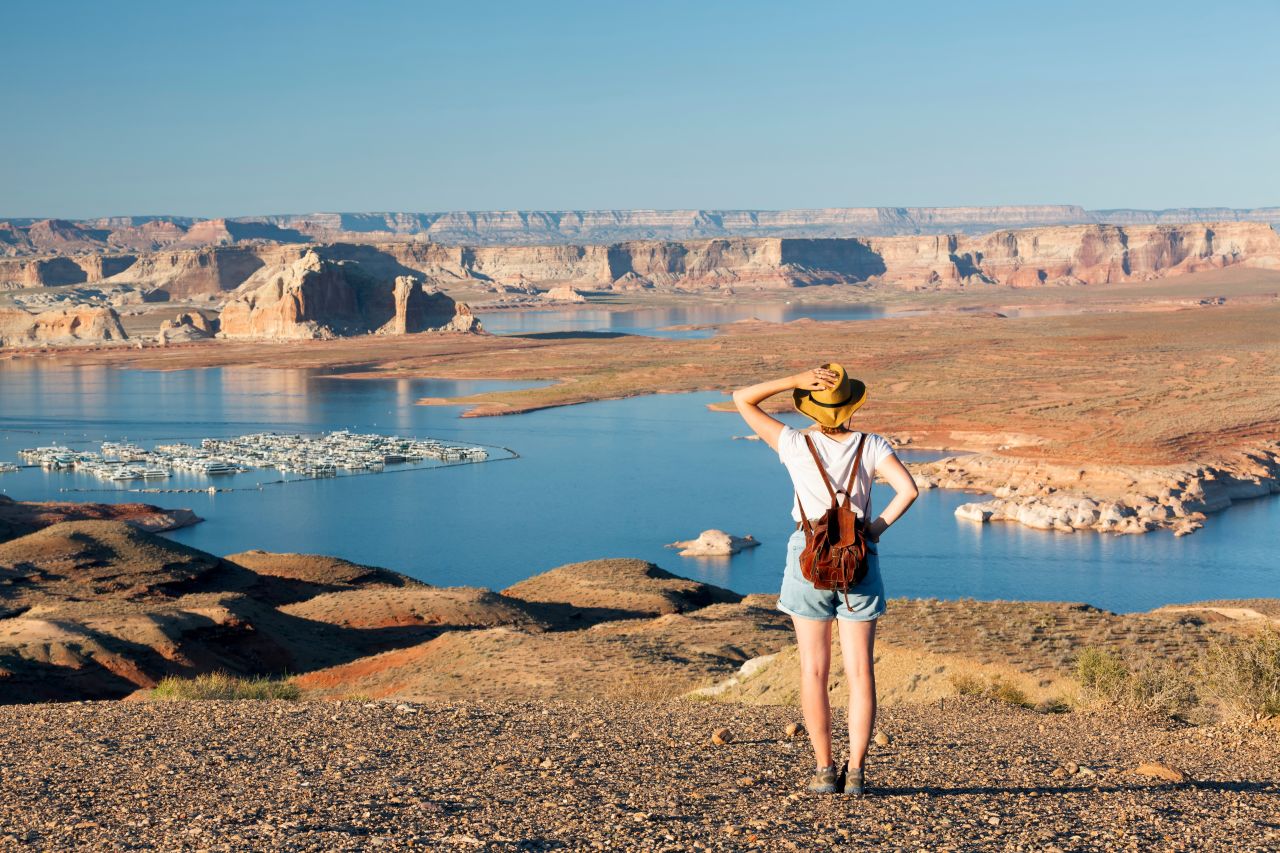 Woman Standing at Lake Powell