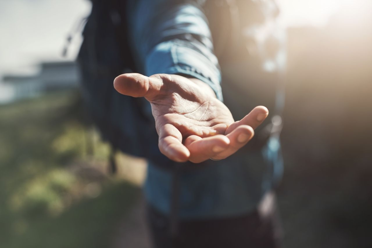 Man offering a helping hand