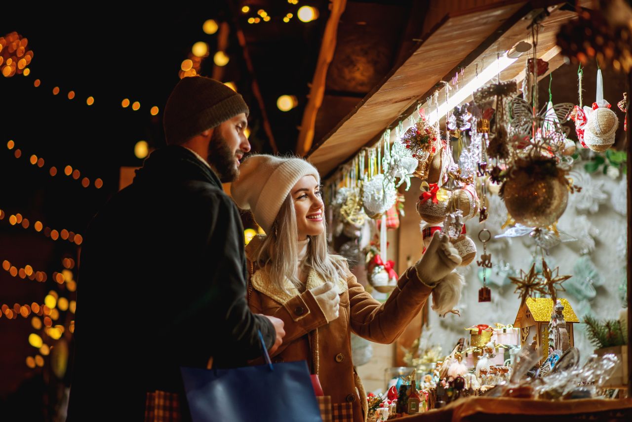 Couple at Christmas market