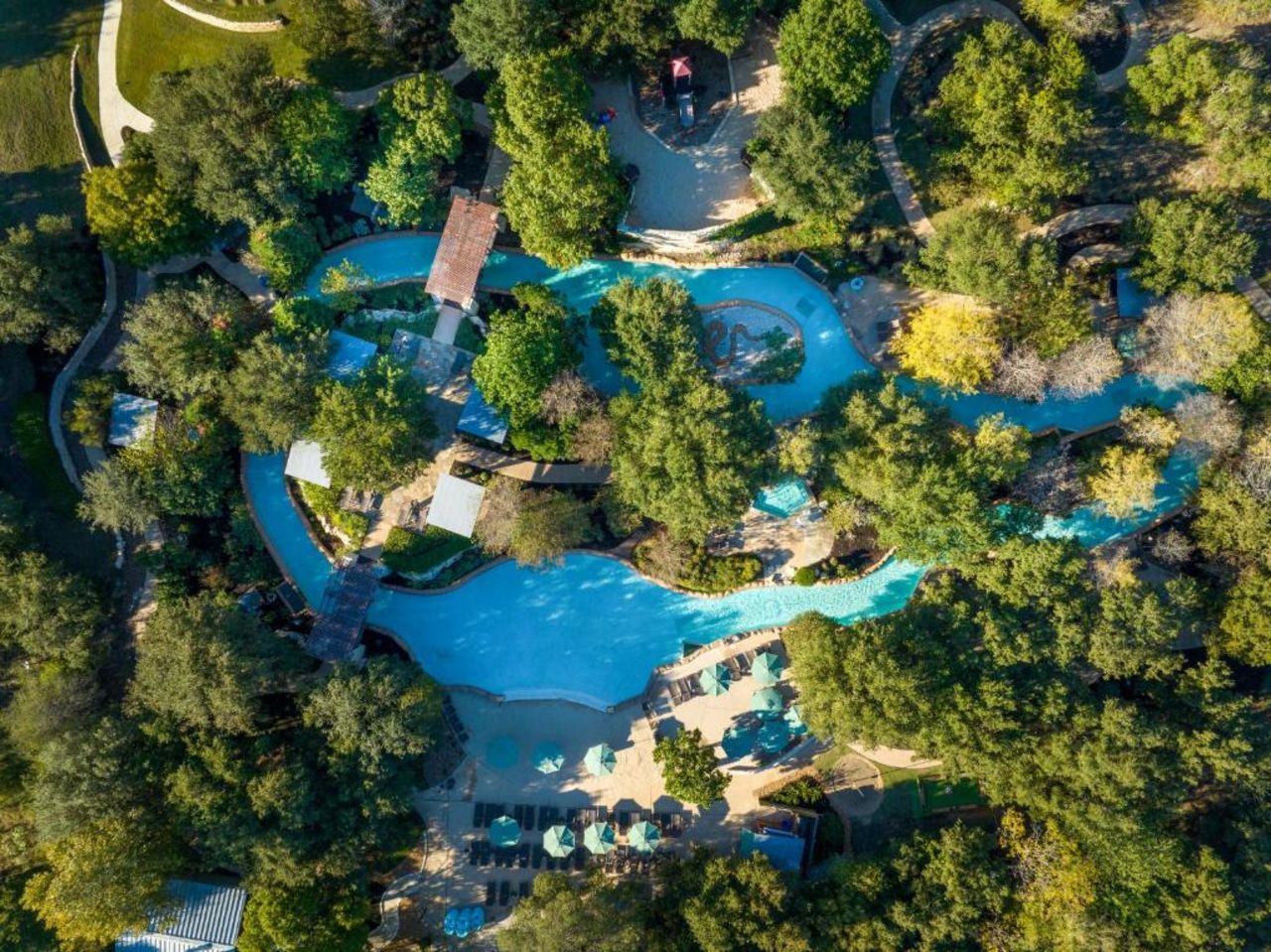 Aerial view of lazy river