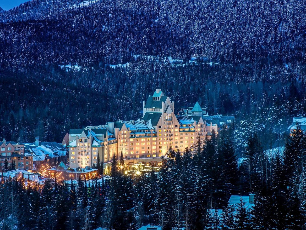 whistler castle in snow