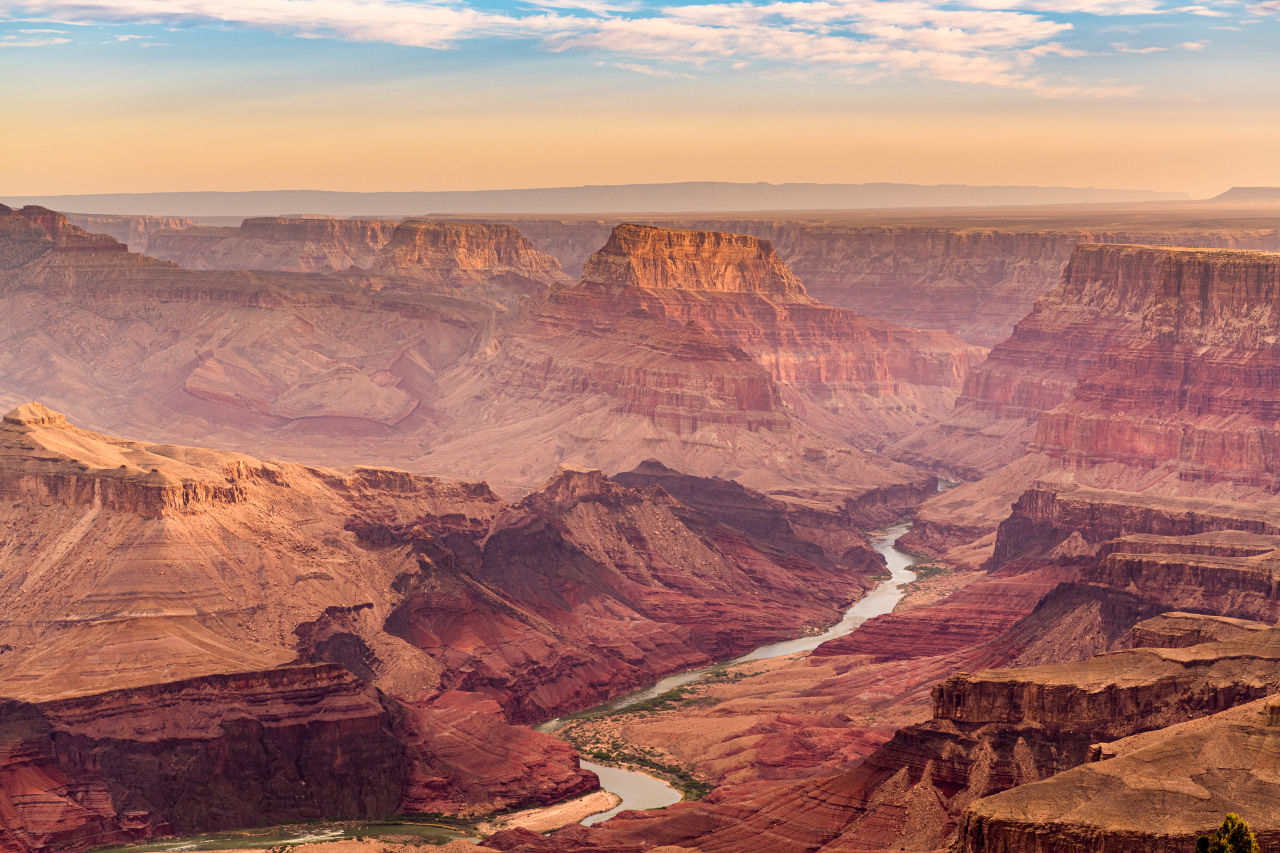 Grand Canyon overlook at dusk