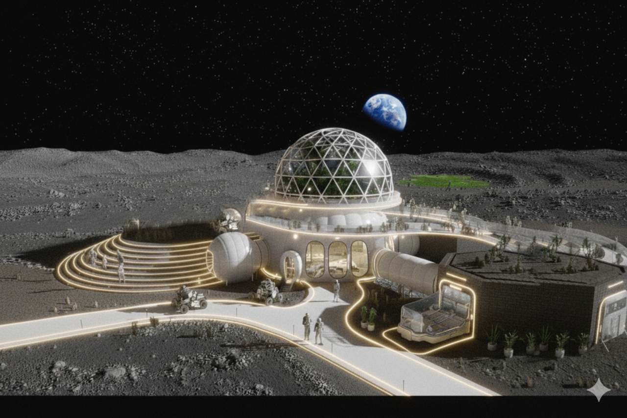 GRU Space - hotel on the Moon rendering