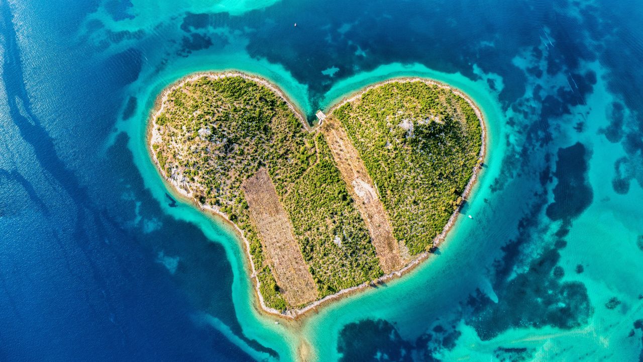 Galešnjak in Croatia - heart-shaped island in Adriatic