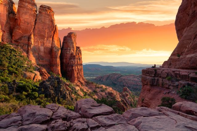 Sedona scenery at sunset