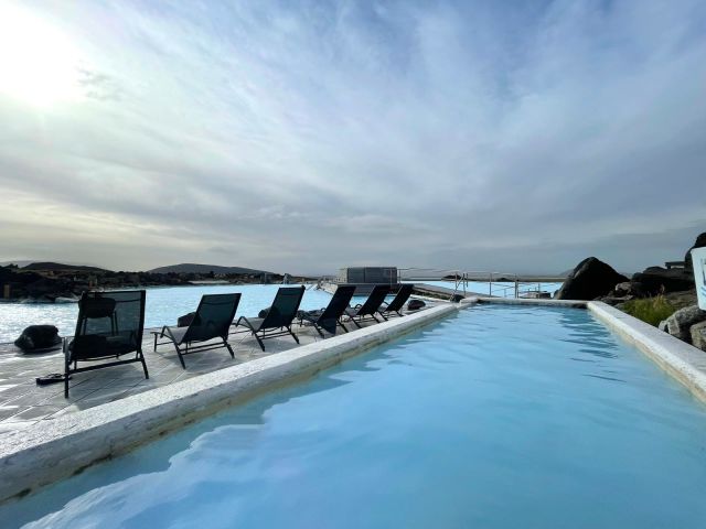 chairs by the geothermal pool in Myvatn
