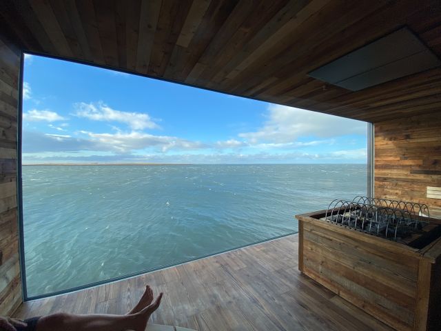 room overlooking the sea at Sky Lagoon in Iceland