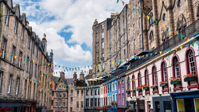 Streets of Edinburgh in Scotland