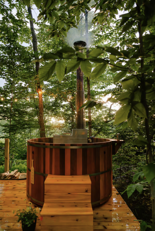 Maine Cabin Rental Cedar Hot Tub