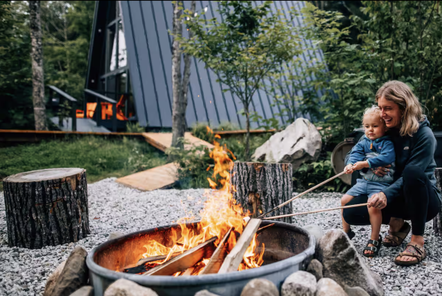 Maine Cabin Rental Firepit