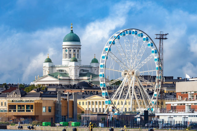 ferris wheel in a city center