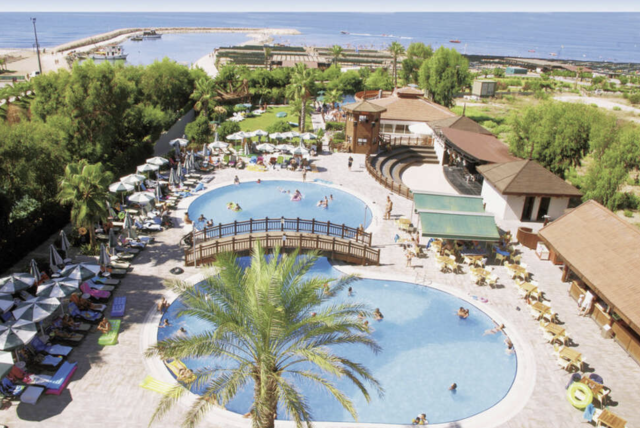 Aerial view van de het 5*-Seher Resort & Spa nabij Side.