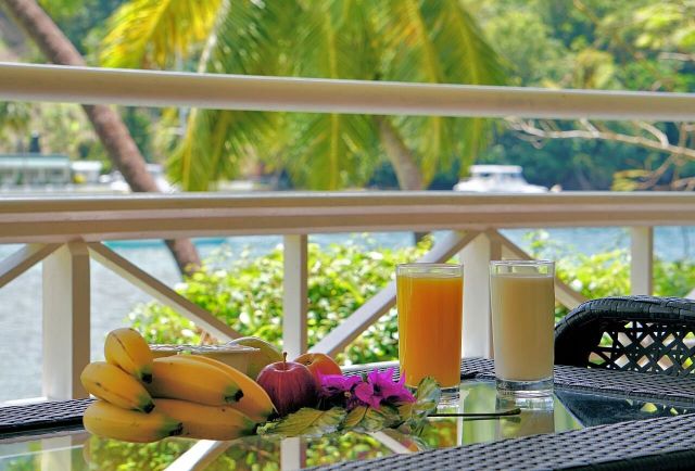 Marigot Beach Club & Dive Resort Food on the Balcony