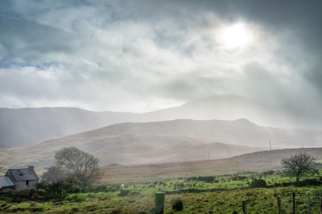 Cloudy and mist weather in Ireland