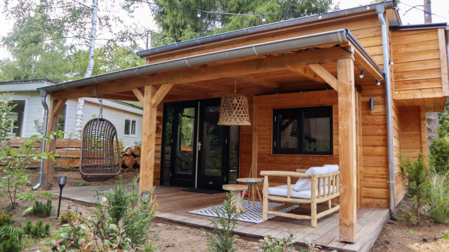 Tiny House 4 van Europarcs Beekbergen met eigen hottub.