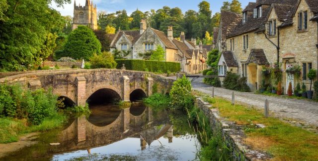 A village and bridge in the Cotswolds 