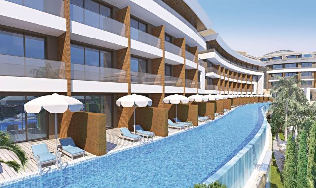 Balconies and swimming pool of TUI BLUE Maviss